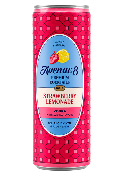 AVENUE 8 STRAW. LEMON 355 ML